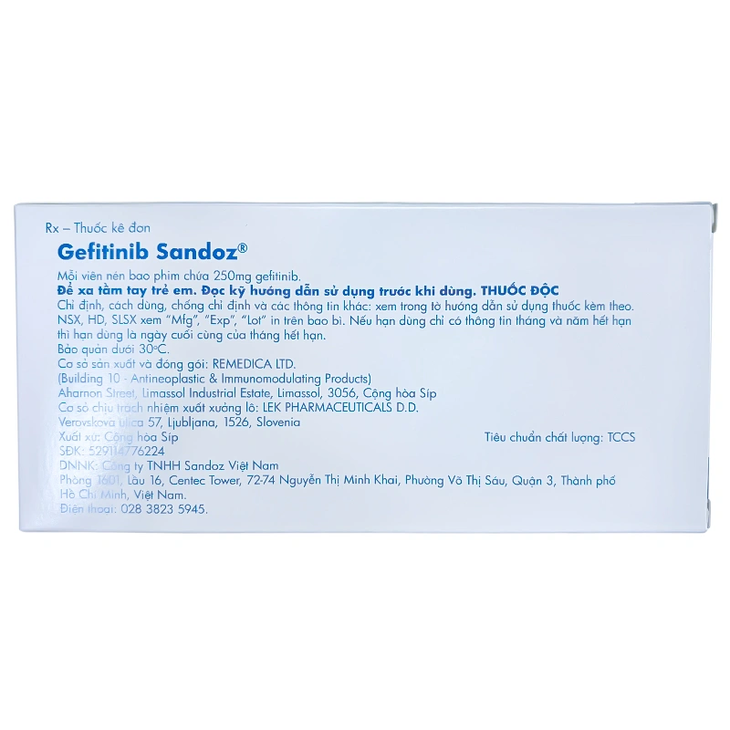 Gefitinib 250mg trị ung thư phổi (3 vỉ x 10 viên) - 1